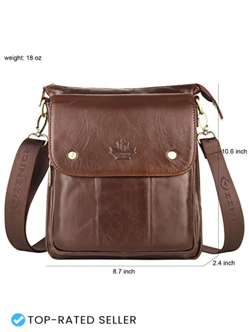 Genuine Leather Messenger Bag Sling Crossbody Shoulder Bag Travel Work